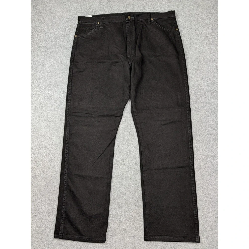 Wrangler Cowboy Cut Jeans Mens 42x32 Black Dark Wash Straight Denim 1013MWZWK